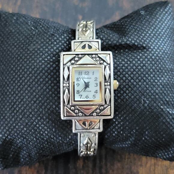 Vintage Watches Geneva Platinum Japan Quartz Art Deco Style Ladies Watch - Picture 2 of 10